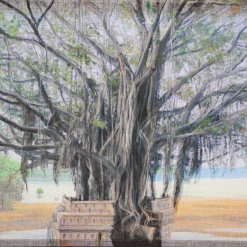 Peinture intitulée "Le géant de Mahébou…" par Fuvel, Œuvre d'art originale, Acrylique