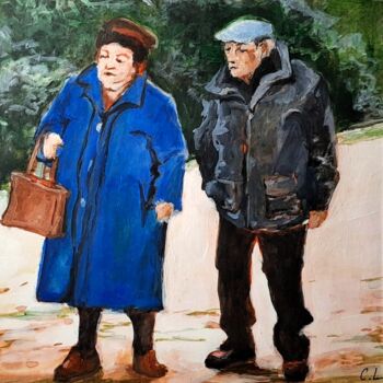Painting titled "Aux Buttes Chaumont" by Carole Leprince, Original Artwork, Acrylic