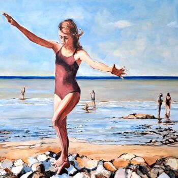 Painting titled "Equilibre" by Carole Leprince, Original Artwork, Acrylic