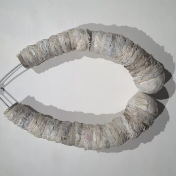 Textile Art titled "Hard Shell Collar" by Paula De Solminihac, Original Artwork, Paper