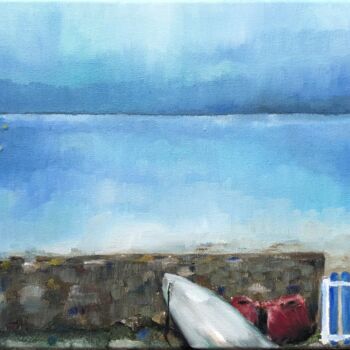 Painting titled "Orage d'Eté sur la…" by Laurène Hillion, Original Artwork, Oil