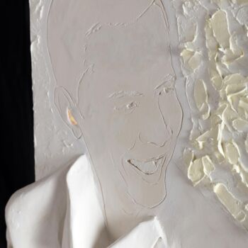 Printmaking titled "OBAMA (détail)" by Franck Sadock, Original Artwork, Engraving