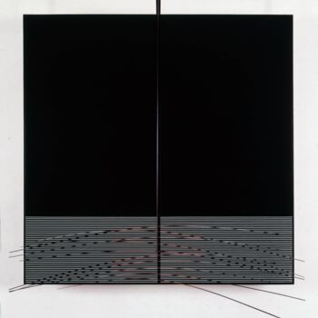 Painting titled "Tiges plates avec R…" by Jesús Rafael Soto, Original Artwork, Metals