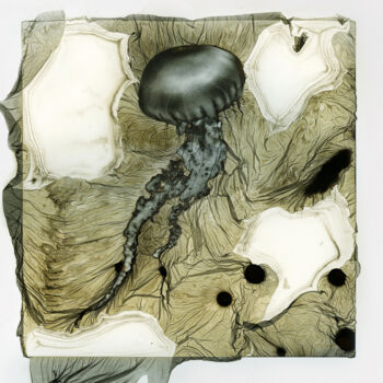 Printmaking titled "Méduse 012" by Clément Marion, Original Artwork, Digital Print