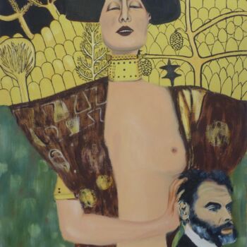Painting titled "L'ABB de Gustav" by Esdez, Original Artwork, Fabric