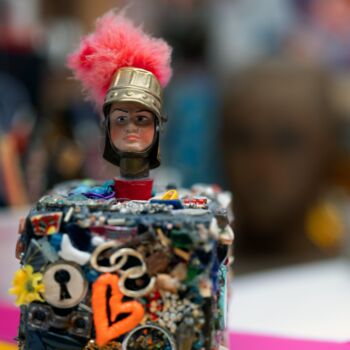 Collages titled "Le commandeur" by Anne Roger-Lacan, Original Artwork, Glass