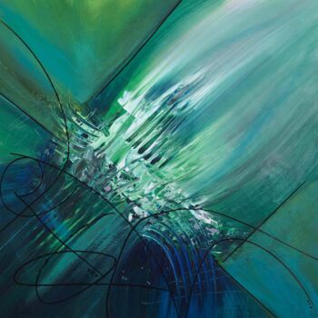 Painting titled "angelos" by Véronique Denis, Original Artwork, Acrylic Mounted on Wood Stretcher frame