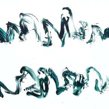 Peinture intitulée "Traces et écritures…" par Ludovic Pessin, Œuvre d'art originale, Acrylique