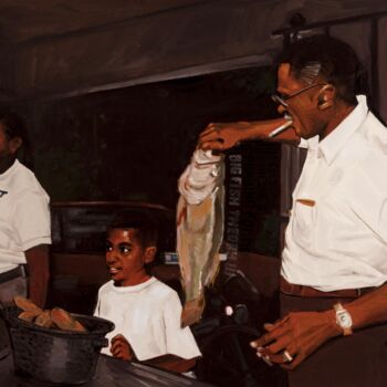Painting titled "Big Fish Theory" by Riley Holloway, Original Artwork, Oil