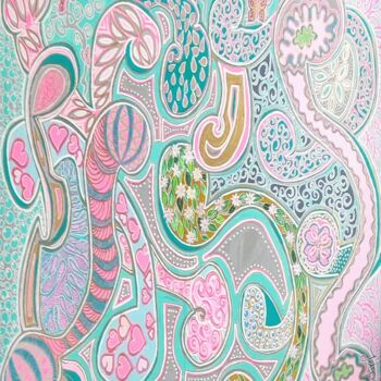 Painting titled "FUNKY BAROK" by Pearl Street Art, Original Artwork, Acrylic