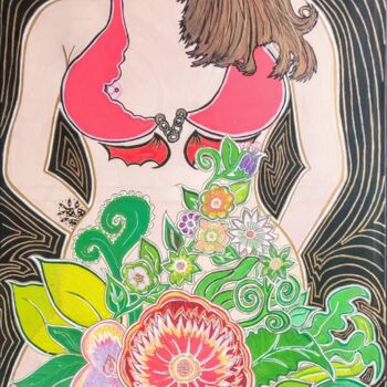 Painting titled "My body it's not a…" by Pearl Street Art, Original Artwork, Acrylic