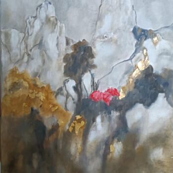 Painting titled "Fusion" by Annie Monnerie Goarin, Original Artwork, Metals