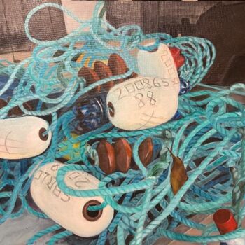 Painting titled "Les cordes  " by Nicole Maragnes  Lincertin, Original Artwork, Acrylic
