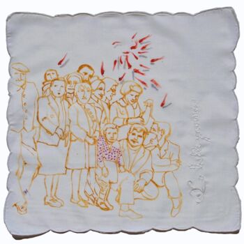 Textile Art titled "La belle journée " by Laurence Ory, Original Artwork, Oil