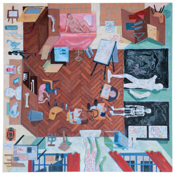 Peinture intitulée "Rob Miles "Cours de…" par Rob Miles, Œuvre d'art originale, Huile