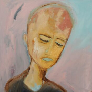Painting titled "DREAM IN BLUE -PORT…" by Eleni Pappa Tsantilis, Original Artwork, Oil