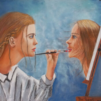 Drawing titled "le peintre et son p…" by The Papart, Original Artwork, Pastel