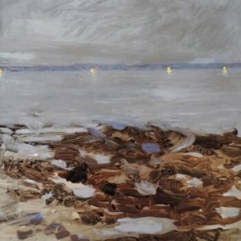 Painting titled "Au crépuscule en Br…" by Estrada Tamargo, Original Artwork, Aluminium