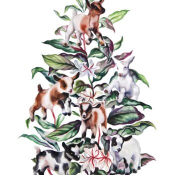 Painting titled "Plante animale" by Stella Sujin, Original Artwork, Paper