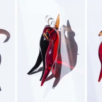 Sculpture titled "Créatures Vénitienn…" by Ana Pérez Grassano, Original Artwork, Glass