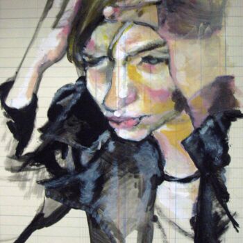 Drawing titled "Là où tu vas 01" by Laurence Ory, Original Artwork, Acrylic