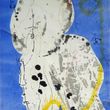 Drawing titled "Signs II - Présence" by Christophe Tissot, Original Artwork, Ink