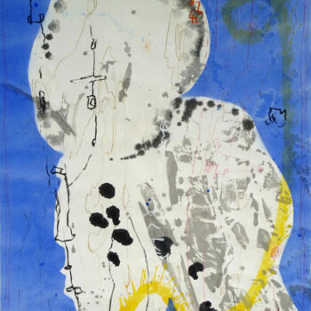 Drawing titled "Signs II - Présence" by Christophe Tissot, Original Artwork, Ink