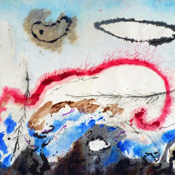 Drawing titled "Genesis #1" by Christophe Tissot, Original Artwork, Chalk