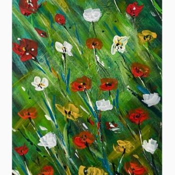 Dessin intitulée "flowers_1920" par Mdamepomme, Œuvre d'art originale, Acrylique