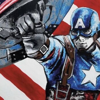 Painting titled "Captain America Uni…" by Zoulliart, Original Artwork, Acrylic