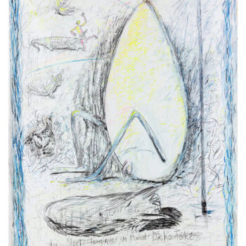 Drawing titled "Le pisteur #2" by Christophe Tissot, Original Artwork, Chalk