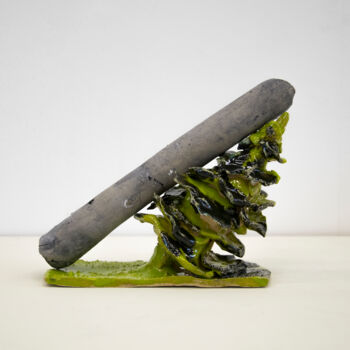 Sculpture titled "Jusqu’à la rupture" by Corentin Leber, Original Artwork, Enamel