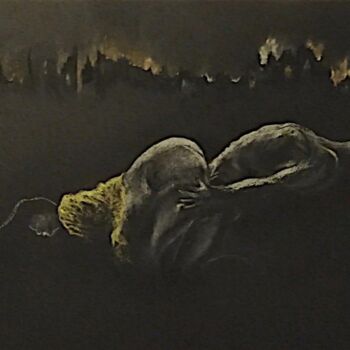 Drawing titled "C'était (de)main" by Harry Kampianne, Original Artwork, Charcoal