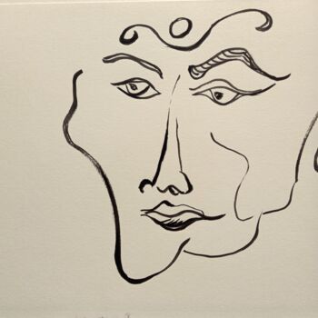 Drawing titled "Le derniers maharaja" by Vally Nico, Original Artwork, Ink