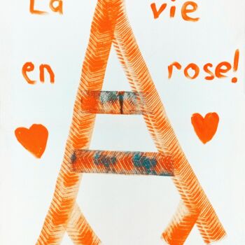 Painting titled "La Vie en Rose" by Vionne, Original Artwork, Acrylic Mounted on Wood Stretcher frame