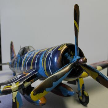 Painting titled "CORSAIR F4U PAPY BO…" by Byludo, Original Artwork, Acrylic