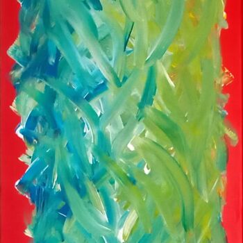 Painting titled "Evidence sur fond r…" by Vionne, Original Artwork, Acrylic