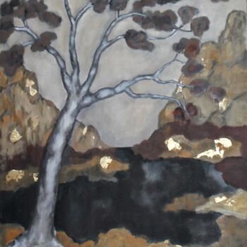 Painting titled "ULTIME HST 100 x 81" by Annie Monnerie Goarin, Original Artwork, Metals