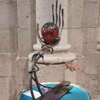 Sculpture titled "L'OEUF" by Thierry Jamme/ Des Choses À Fer, Original Artwork, Stainless Steel