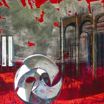 Drawing titled "BRASILIA CINQÜENTA…" by Jacques Benoit, Original Artwork, Pastel