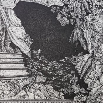 Drawing titled "Insomnie" by Elsa Broustet, Original Artwork, Ink