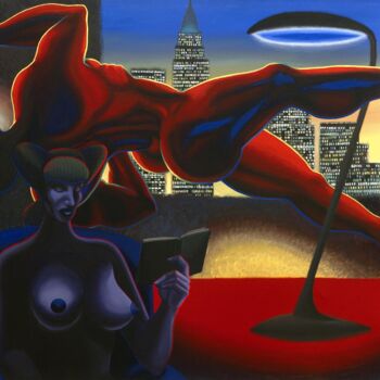 Painting titled "MONTAGNE (d'après J…" by Jacques Benoit, Original Artwork, Plastic