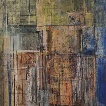 Painting titled "Construction II" by Ilian Kolev, Original Artwork, Acrylic