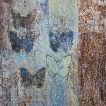 Painting titled "Night Butterflies" by Ilian Kolev, Original Artwork, Acrylic