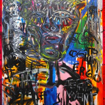 Painting titled "Cogito ergo sum" by 0xec6d0, Original Artwork, Acrylic