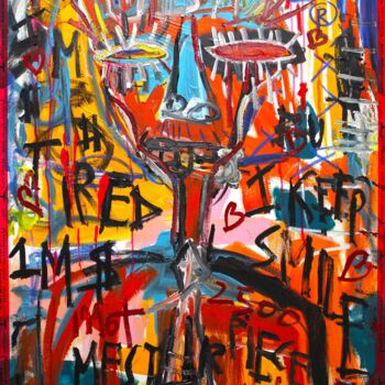 Painting titled "Fatigué mais souria…" by 0xec6d0, Original Artwork, Acrylic
