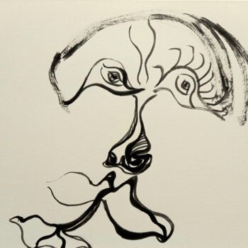 Drawing titled "Femme atteinte du s…" by Valerie Nicolas, Original Artwork, Ink