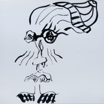 Drawing titled "La femme anglaise " by Valerie Nicolas, Original Artwork, Ink