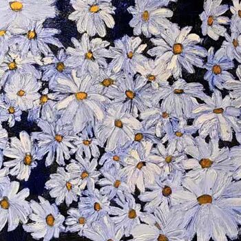 Painting titled "LES MARGUERITES" by Cha, Original Artwork, Acrylic