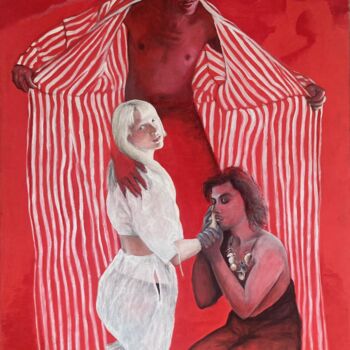 Painting titled "L'Etoffe du Diable " by Aurélie Galois, Original Artwork, Acrylic